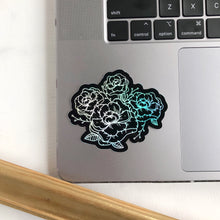 Load image into Gallery viewer, Peony Flowers Holographic WATERPROOF Sticker