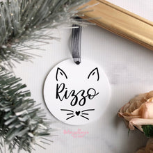 Load image into Gallery viewer, Custom Cat Name Holiday Ornament - Made to Order