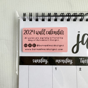 2024 Monthly Wall Calendar