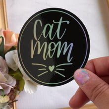 Load and play video in Gallery viewer, Cat Mom Holographic WATERPROOF Sticker
