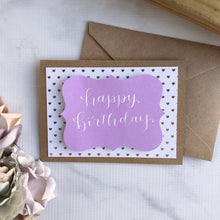 Load image into Gallery viewer, Happy Birthday Card - Gold Hearts on White
