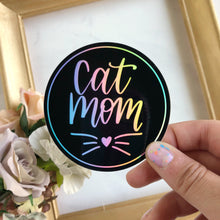Load image into Gallery viewer, Cat Mom Holographic WATERPROOF Sticker
