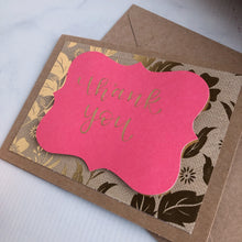 Load image into Gallery viewer, Thank You Card - Gold Florals
