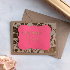 Thank You Card - Gold Florals