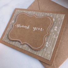 Load image into Gallery viewer, Thank You Card - Tan Arrows
