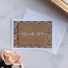 Load image into Gallery viewer, Thank You Card - Gold Anchor
