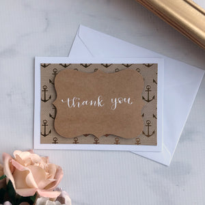Thank You Card - Gold Anchor