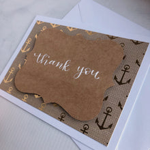 Load image into Gallery viewer, Thank You Card - Gold Anchor

