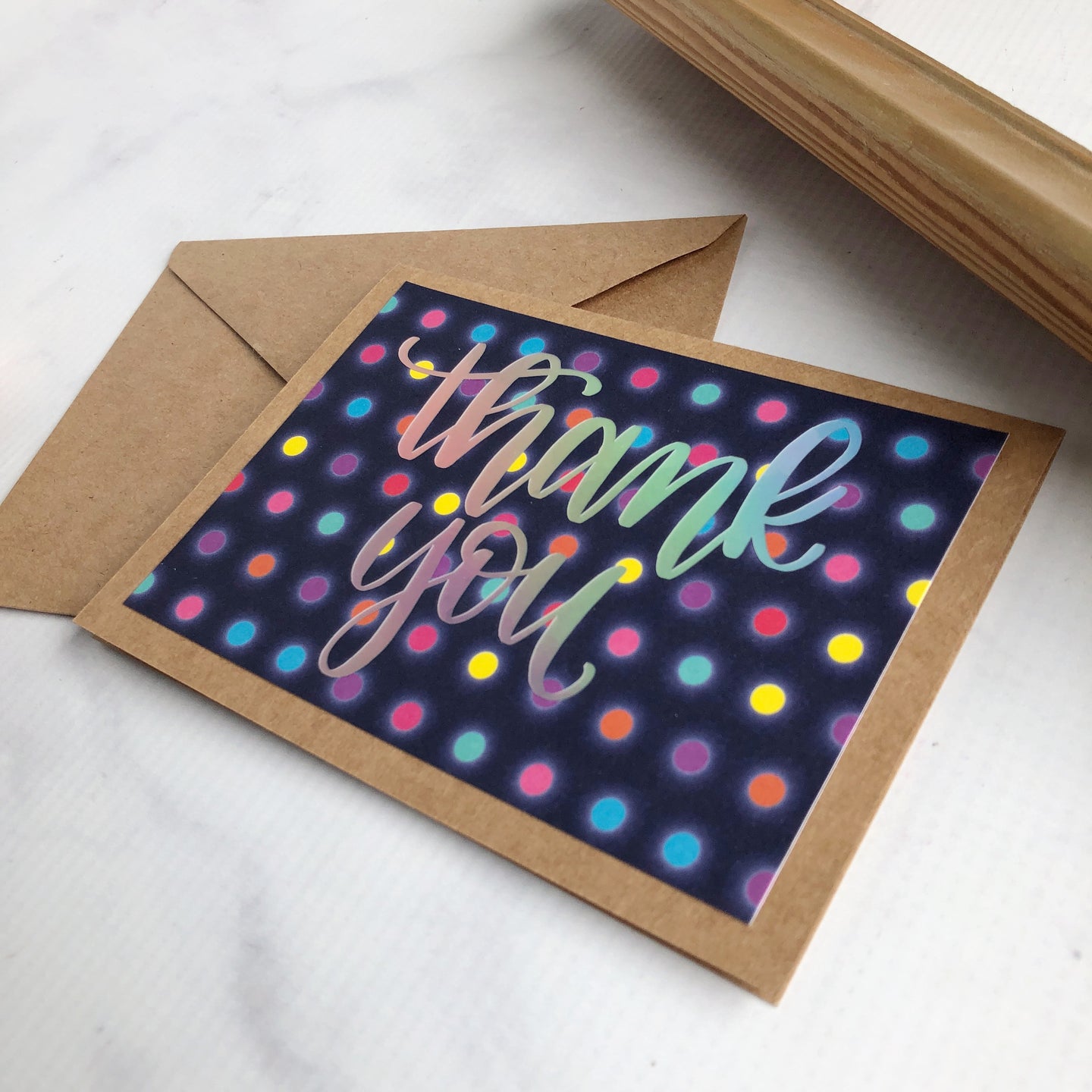 Thank You Card - Neon Holographic