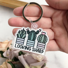 Load image into Gallery viewer, Looking Sharp Clear Acrylic Keychain
