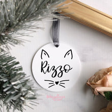 Load image into Gallery viewer, Custom Cat Name Holiday Ornament - Made to Order
