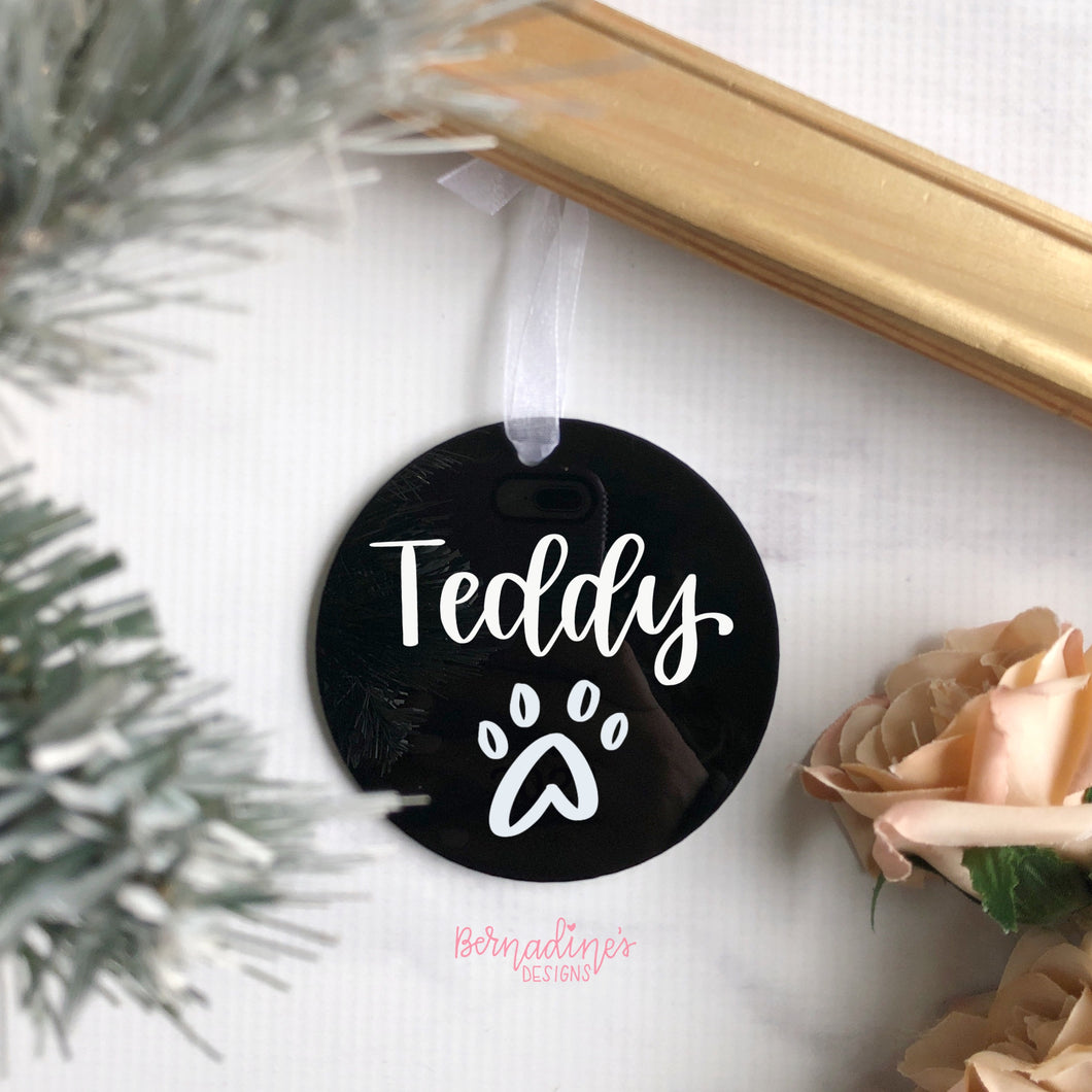 Custom Dog Name Holiday Ornament - Made to Order