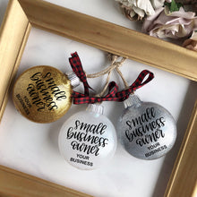 Load image into Gallery viewer, Custom Small Business Owner Holiday Glitter Ornament - Made to Order
